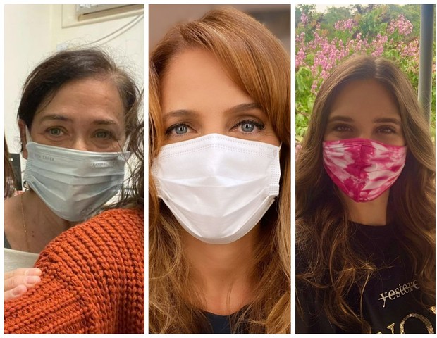Campanha pelo uso de máscara: Lilia Cabral (esquera), Poliana Abritta (centro), Juliana Paiva (direita) (Foto: Instagram/Reprodução)