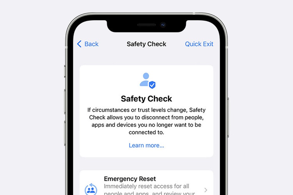 Safety Check será útil para garantir que somente quem você quer tenha acesso à sua localização — Foto: Reprodução/Apple