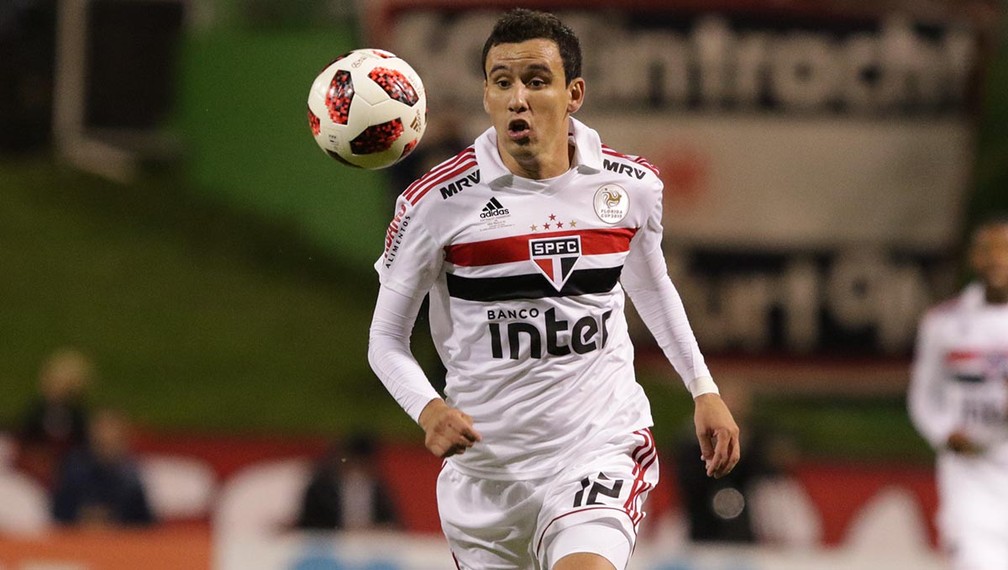Pablo em sua estreia pelo São Paulo em 2019 — Foto: Rubens Chiri / saopaulofc.net