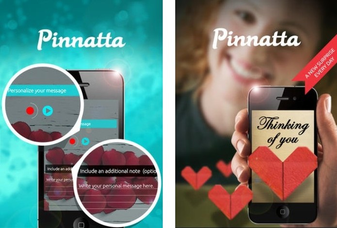 Pinnatta cria cartão digital com mensagens de voz para ser enviado pelo Facebook (Foto: Reprodução/AppStore)