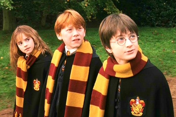 Os atores Emma Watson, Rupert Grint e Daniel Radcliffe em Harry Potter (Foto: Divulgação)