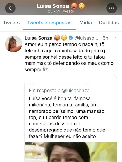 Luísa Sonza no Twitter (Foto: Reprodução)