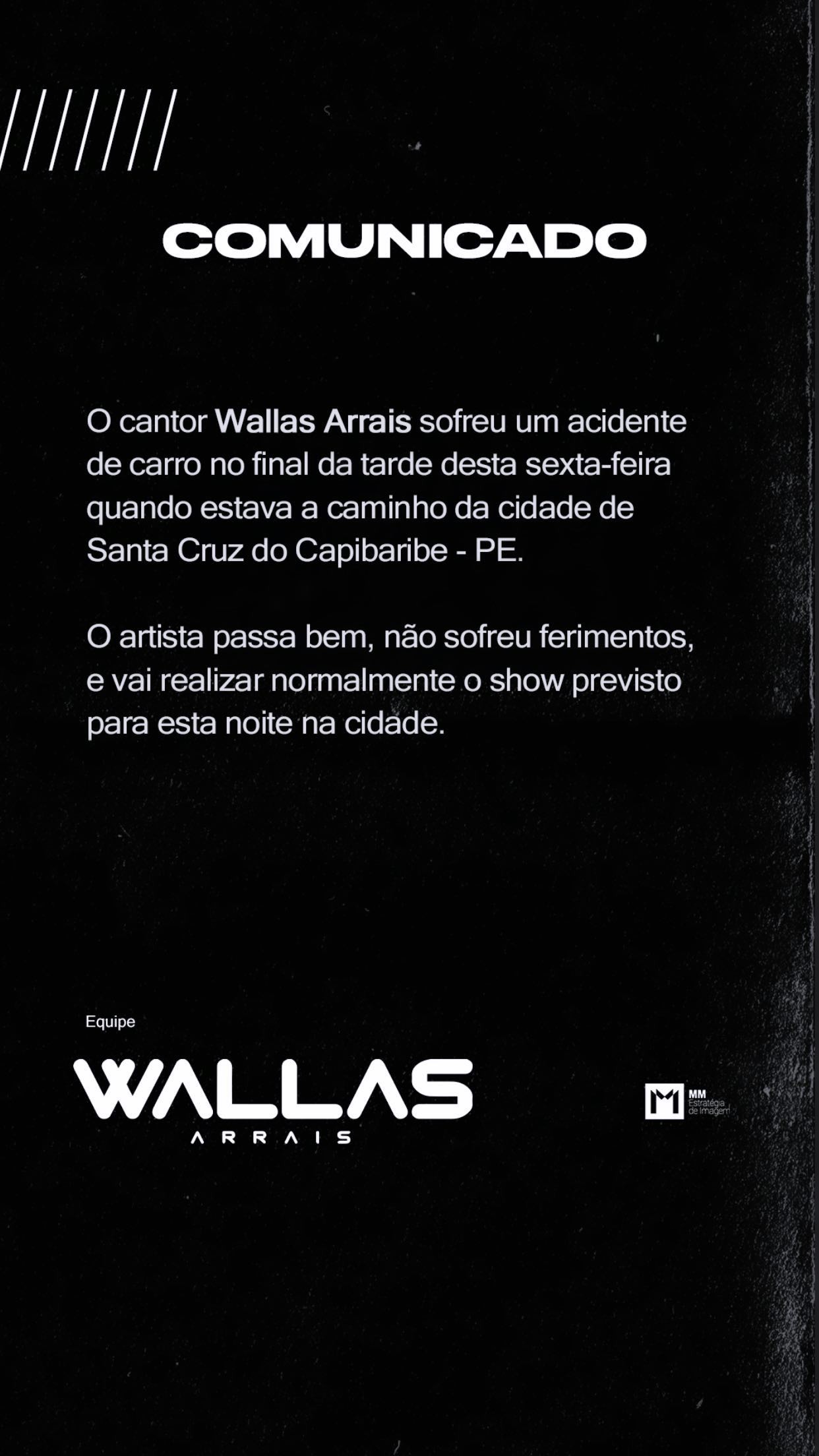 Wallas Arrais sofre acidente de carro (Foto: Reprodução/Instagram)
