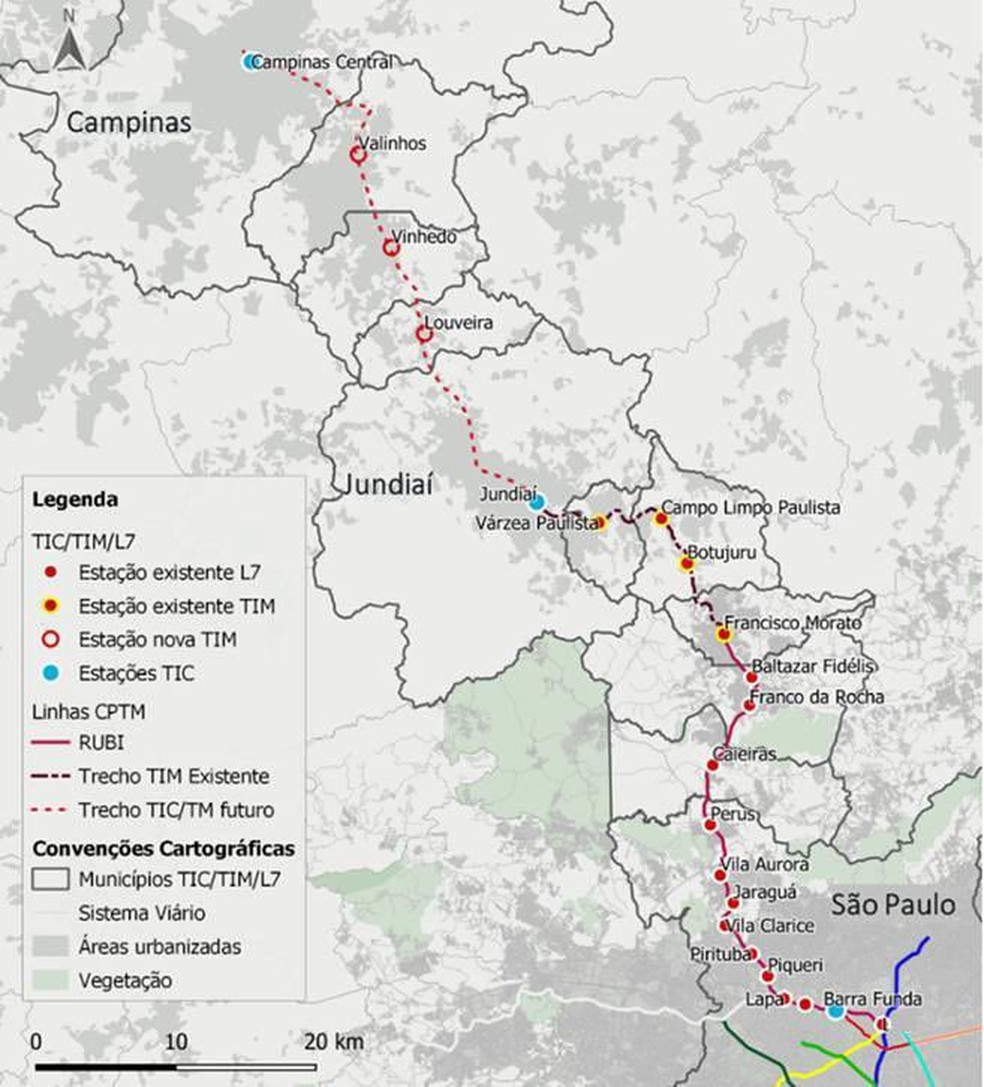 Extensão do projeto do Trem Intercidades entre Campinas e São Paulo — Foto: Governo de SP