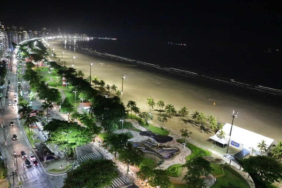 Praia de Santos está interditada desde quinta-feira (31) — Foto: Isabela Carrari/Prefeitura de Santos