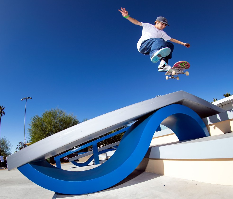Filipe Mota, do skate, é uma das promessas brasileiras para os Jogos Olímpicos de Paris 2024 — Foto: Justin Crawford