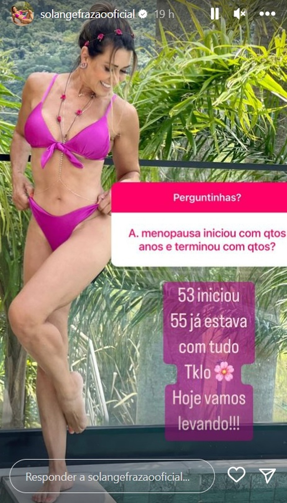 Solange Frazão fala sobre menopausa