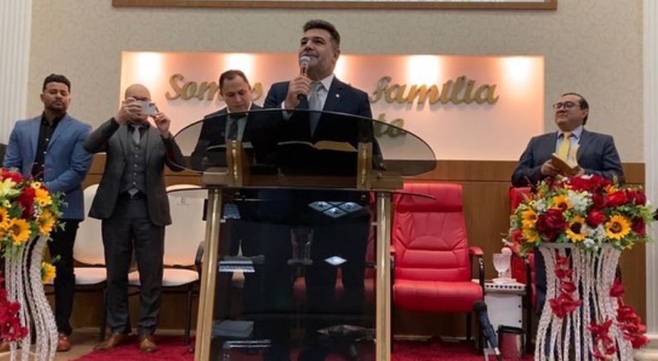 Deputado Federal Marco Feliciano (PL) em culto na Assembléia de Deus em São Paulo