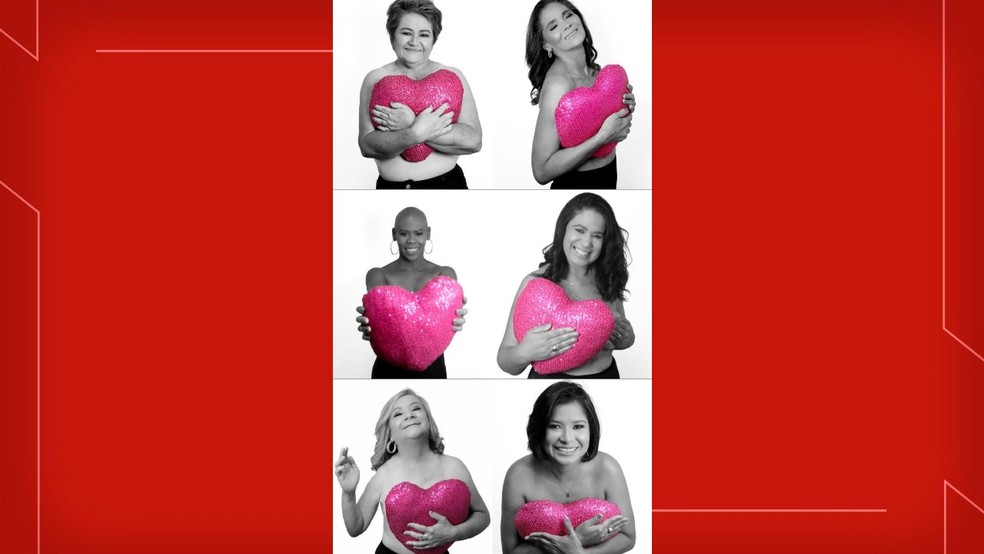 Exposição 'Amor, I Love You', em Brasília, traz fotos de mulheres que foram diagnosticadas com câncer de mama — Foto: Arquivo pessoal