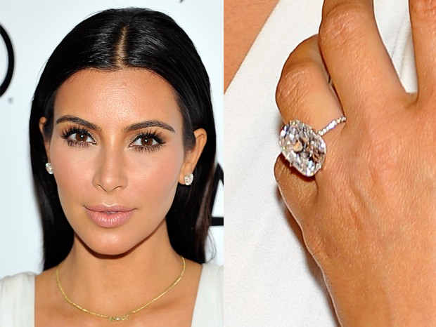 Anel de noivado de Kim Kardashian (Foto: Getty Images)