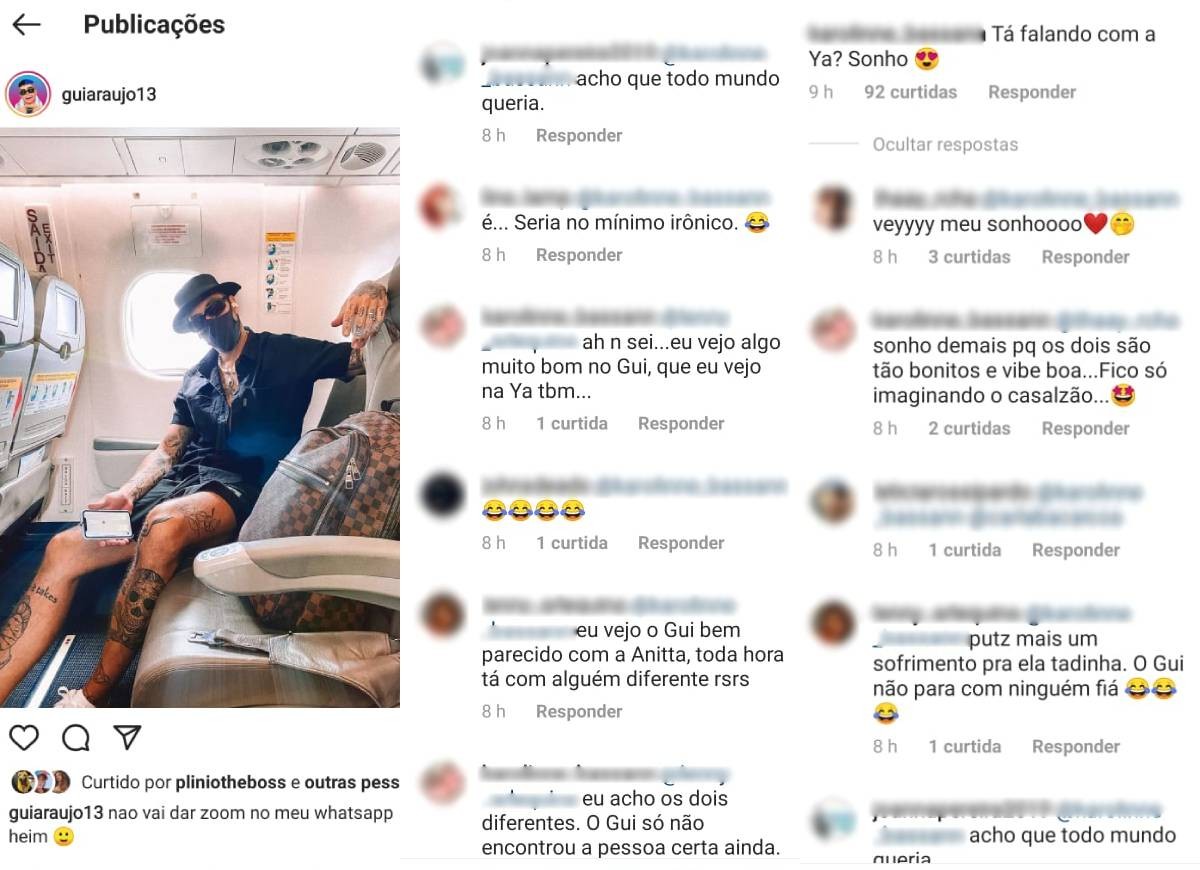 Fãs shippam Gui Araújo e Yá Burihan (Foto: Reprodução/Instagram)