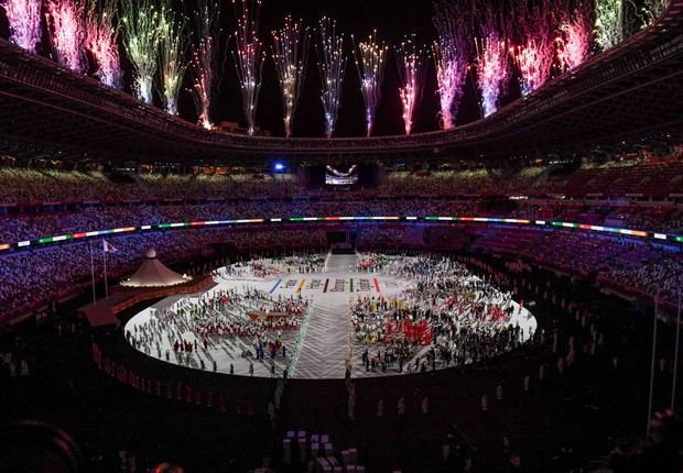 Cerimônia de abertura dos Jogos Olimpicos Tóquio 2020 (Foto: Stephen McCarthy/Sportsfile via Getty Images)
