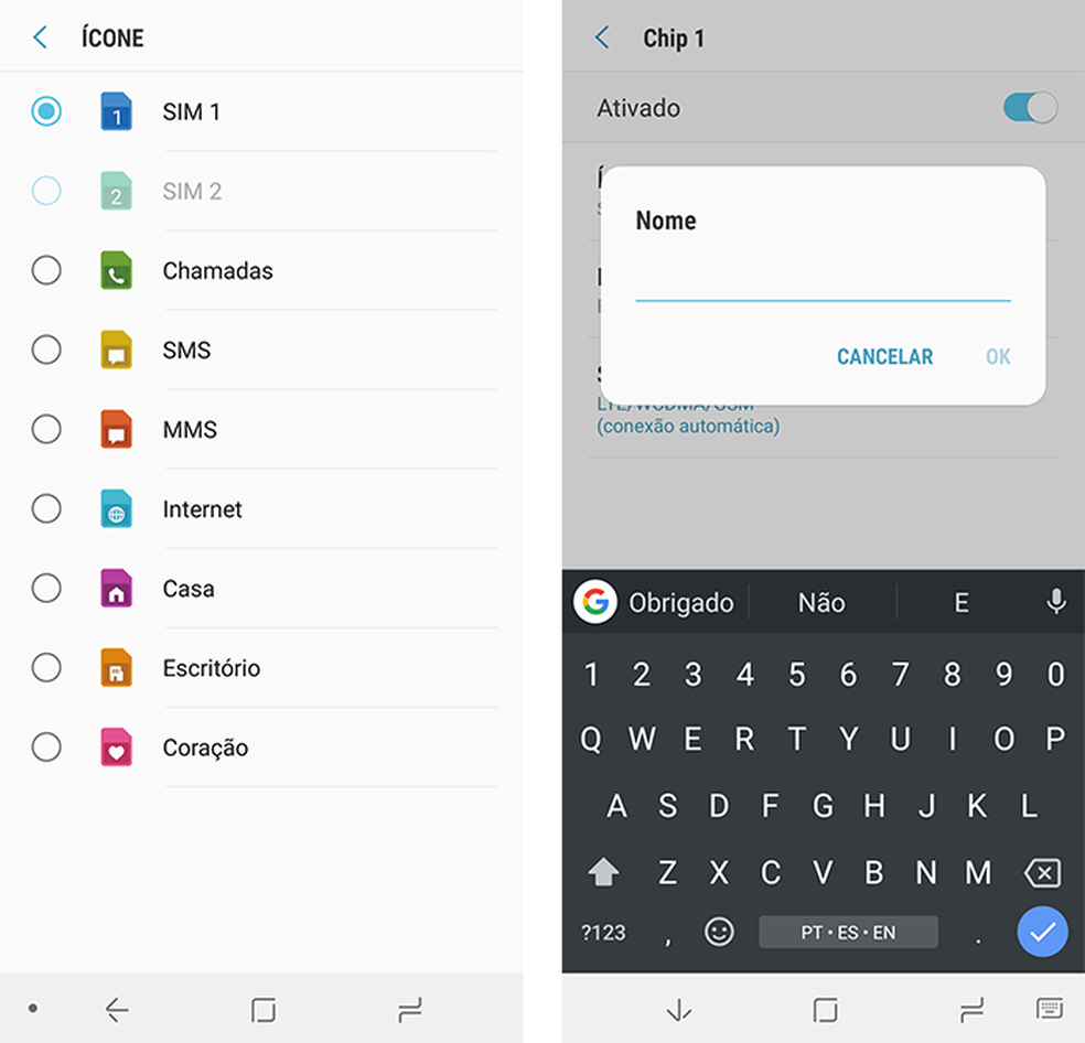 Galaxy S8: escolha &iacute;cones e nomes para se organizar (Foto: Reprodu&ccedil;&atilde;o/Paulo Alves)