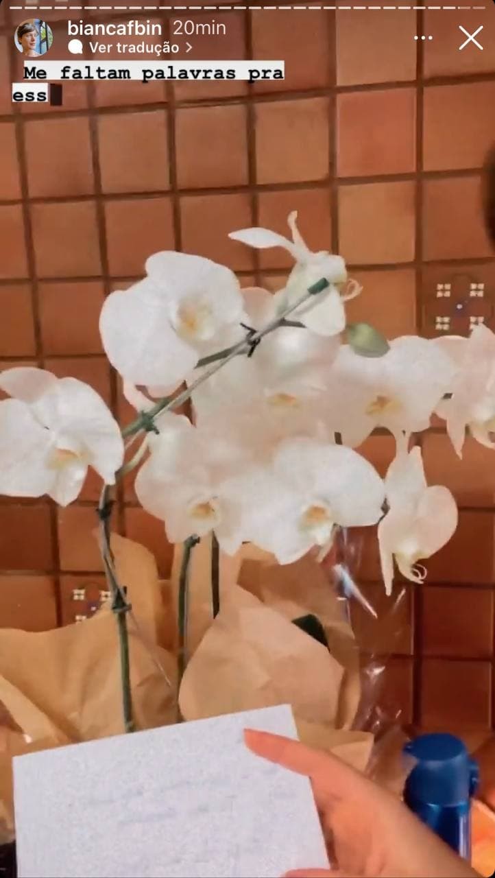 Rainer Cadete manda flores para Bianca Bin em aniversário (Foto: Reprodução / Instagram)