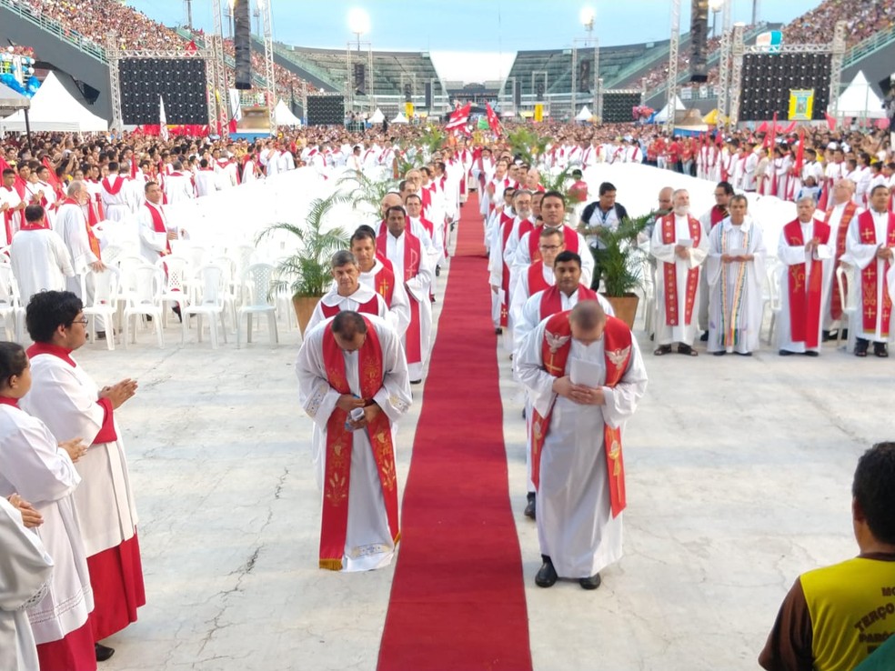 O encontro do Pentecostes ocorreu no Sambódromo, no bairro Dom Pedro, Zona Centro-Sul de Manaus. — Foto: Ive Rylo/G1 AM