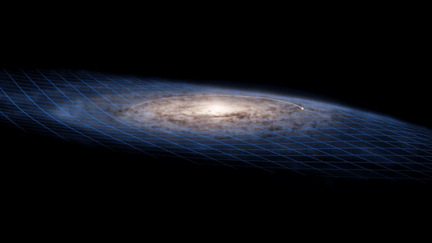 Existe uma torção em nossa galáxia, mas os especialistas não sabiam explicar seu motivo. Agora, com dados do telescópio Gaia, astrônomos acreditam que fenômeno seja resultado de uma colisão intergalática  (Foto: NASA/JPL-Caltech/ESA)