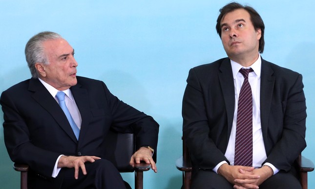 O presidente Michel Temer e o presidente da Câmara, Rodrigo Maia