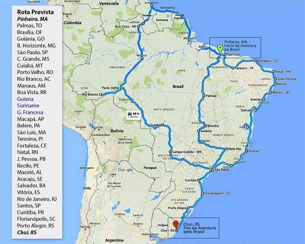 O trajeto no Brasil do casal Serafín e Shirley