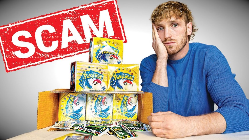 Logan Paul foi vítima de um golpe ao comprar caixas de cartinhas Pokémon — Foto: Divulgação/Logan Paul