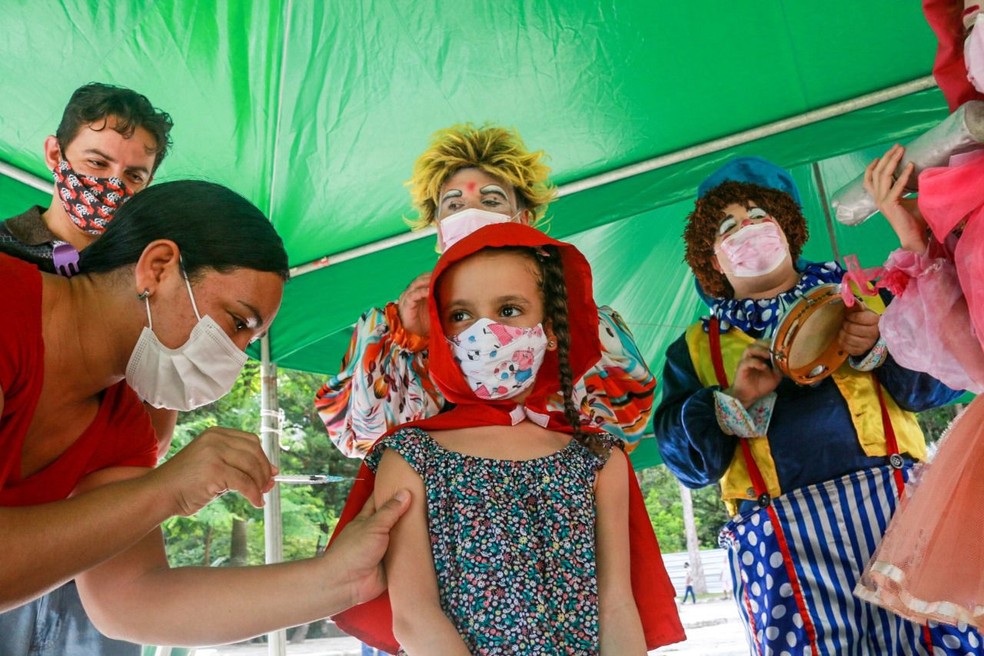 Vacinação contra Covid-19 de crianças — Foto: Secom-JP/Divulgação