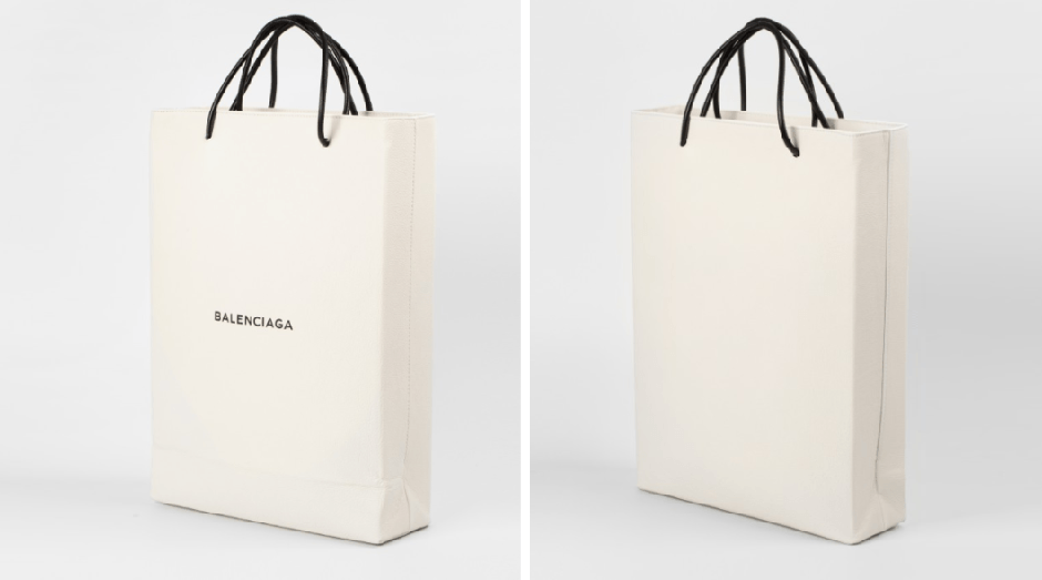 Apesar de parecer com uma bolsa de papel, produto da Balenciaga é feito de couro (Foto: Divulgação)