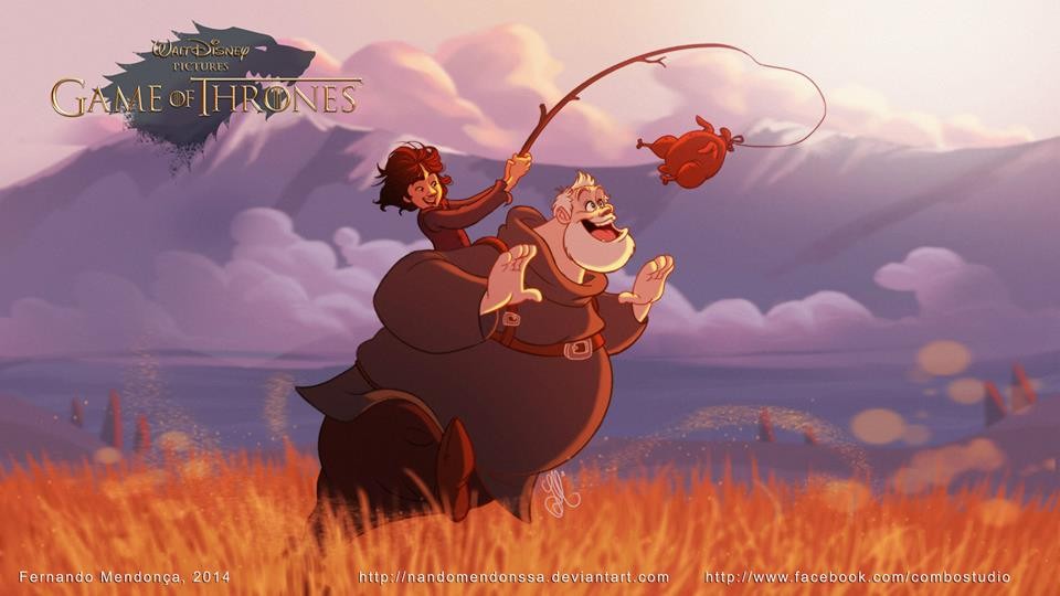 Brann Star e Hodor, de 'Game of Thrones', em versão Disney (Foto: Reprodução Facebook)