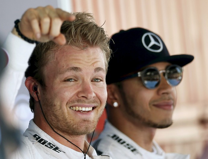 Nico Rosberg Lewis Hamilton Treino classificatório GP da Espanha F1 2015 (Foto: Reuters)