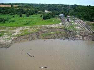 Fenômeno terras caídas no Amazonas (Foto: Divulgação/CPRM)
