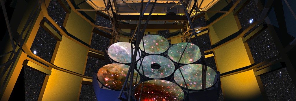 Projeção 3D do Telescópio Gigante de Magalhães (Foto: GMTO Corporation)
