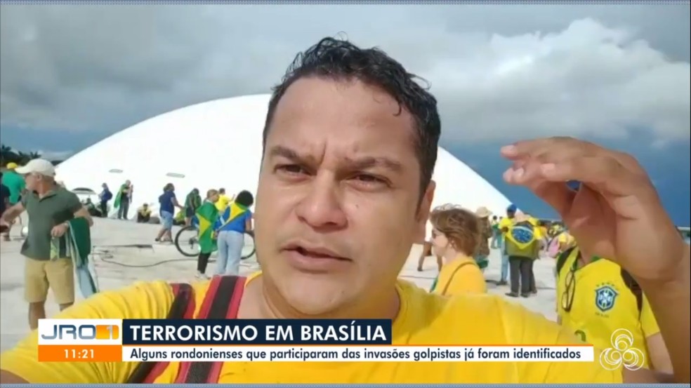 Morador de Espigão D'Oeste estava em ato invasão ao Congresso — Foto: Reprodução