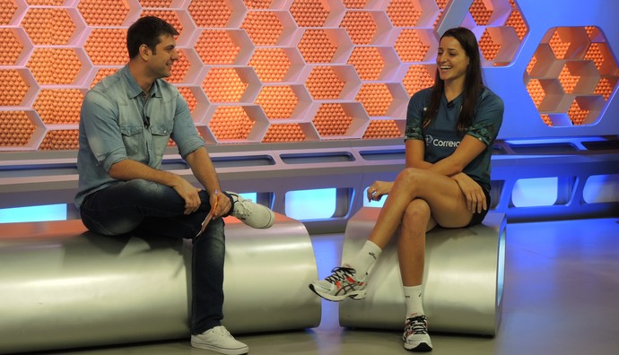Duda Amorim participa do Globo Esporte (Foto: Marcos Guerra)