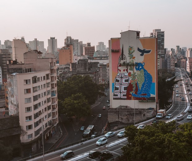 São Paulo ganha mural com tinta purificadora que equivale a 792 árvores (Foto: Divulgação)