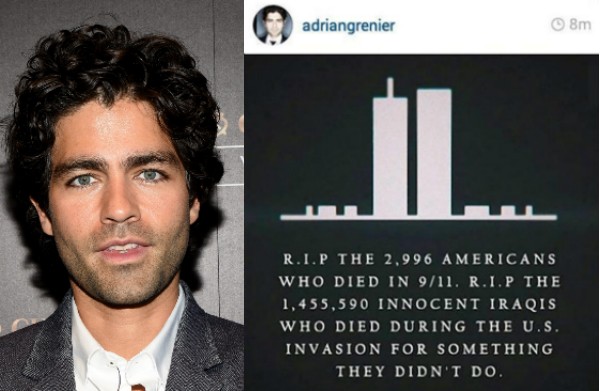 Adrian Grenier e a imagem publicada por ele no Instagram (Foto: Getty Images/Reprodução)
