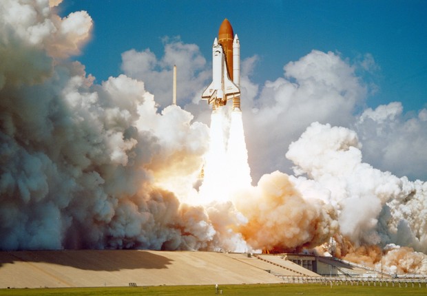 Lançamento do ônibus espacial Challenger do Complexo 39, no Centro Espacial de Kennedy (EUA), foguetes, espaço, nave espacial, nasa (Foto: NASA/Unsplash)