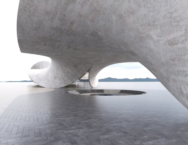 Designer projeta casa de concreto torcido   (Foto: Divulgação)