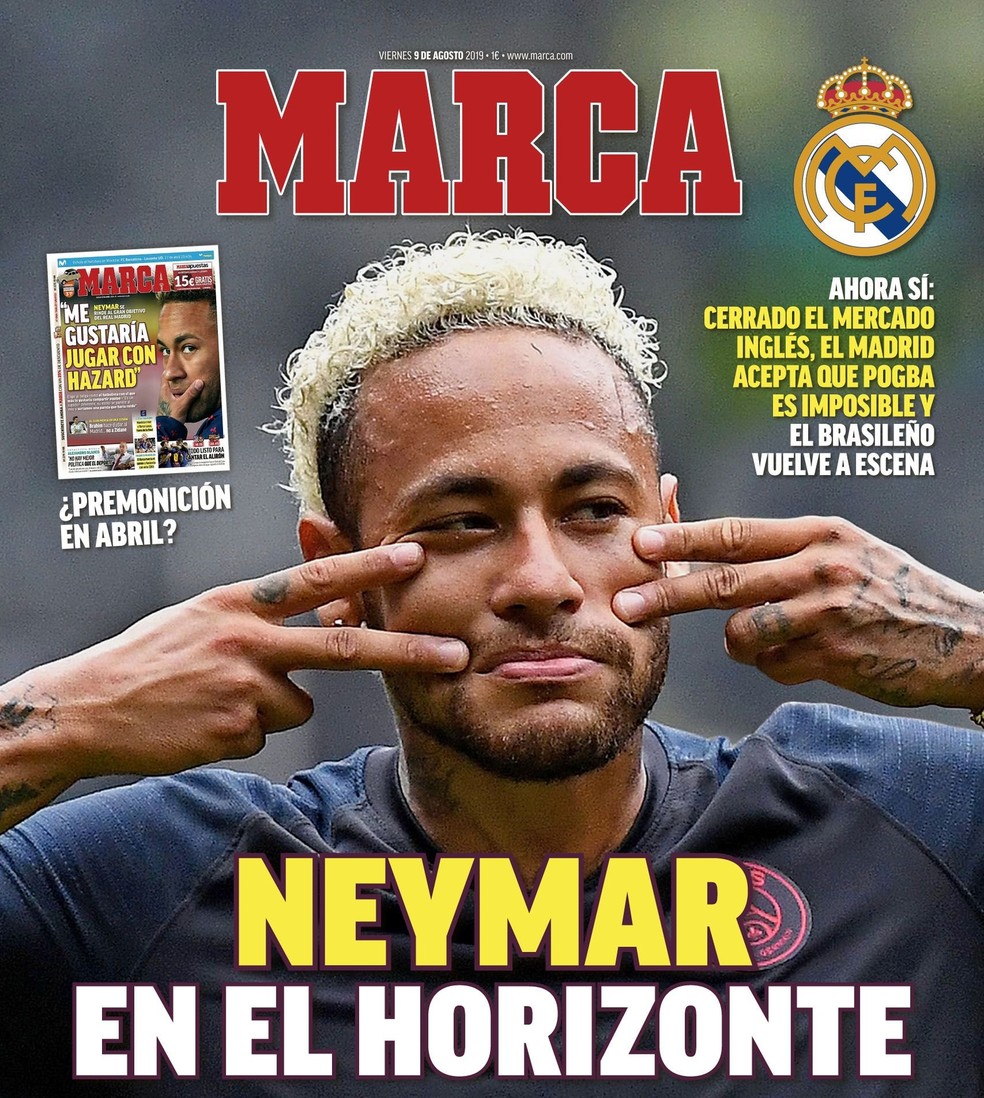 Capa do "Marca" fala sobre Neymar, Barcelona e Real Madrid — Foto: Divulgação