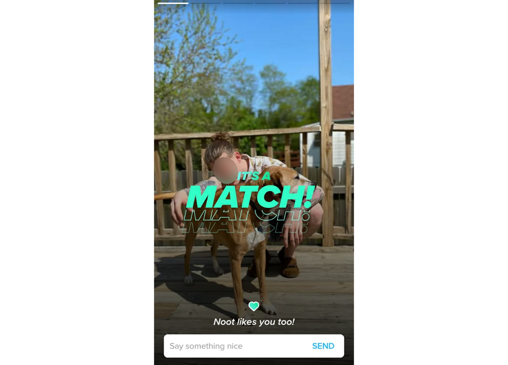 "It's a match!": mensagem é exibida no Tinder quando duas pe...