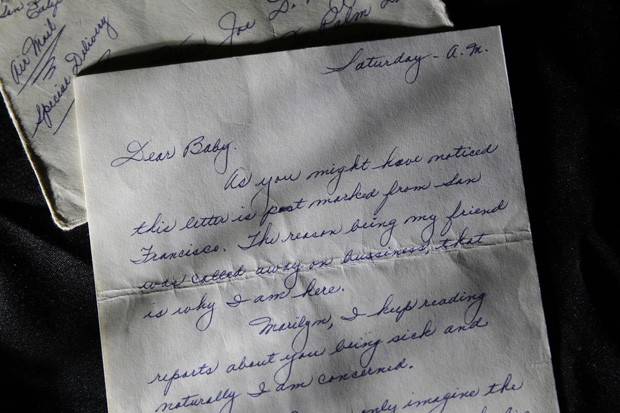 Carta de desculpas de Marilyn Monroe a Joe DiMaggio leiloada por