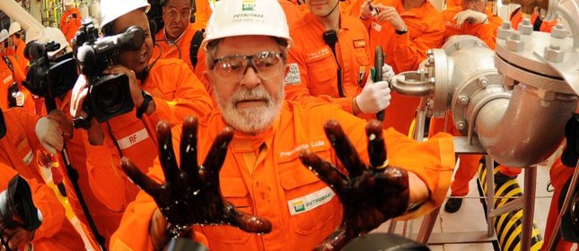 Lula em visita a refinaria da Petrobras