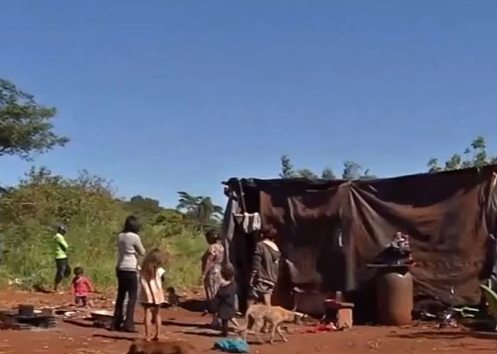 Aldeia indígena Bororó, em Dourados, onde primeiro caso de Covid-19 em indígenas foi registrado. — Foto: Reprodução/TV Morena