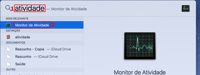 Executando o Monitor de Atividade do macOS (Foto: Reprodução/Edivaldo Brito