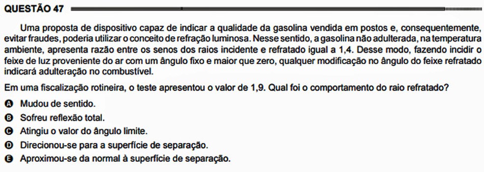 Quest&atilde;o do Enem 2014 (prova rosa) (Foto: Reprodu&ccedil;&atilde;o)