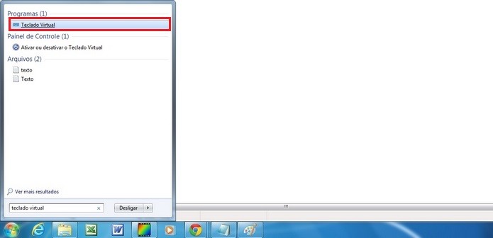 Aplicativo de teclado virtual no menu Iniciar do Windows (Foto: Reprodu??o/Raquel Freire)
