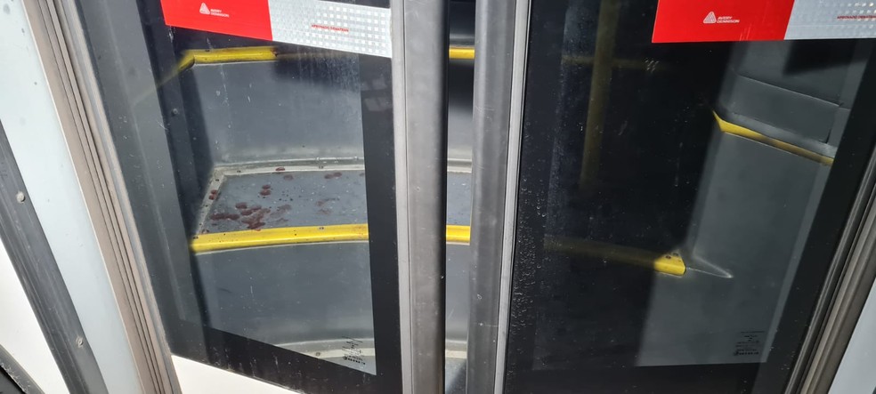 Dois passageiros ficaram feridos à faca dentro de ônibus durante assalto no Bairro Aldeota — Foto: Reprodução