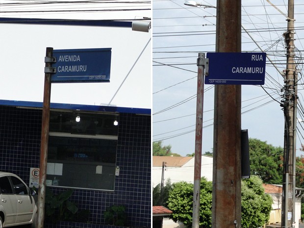 Avenida Caramuru vira Rua Caramuru poucos metros depois (Foto: Eduardo Guidini/ G1)