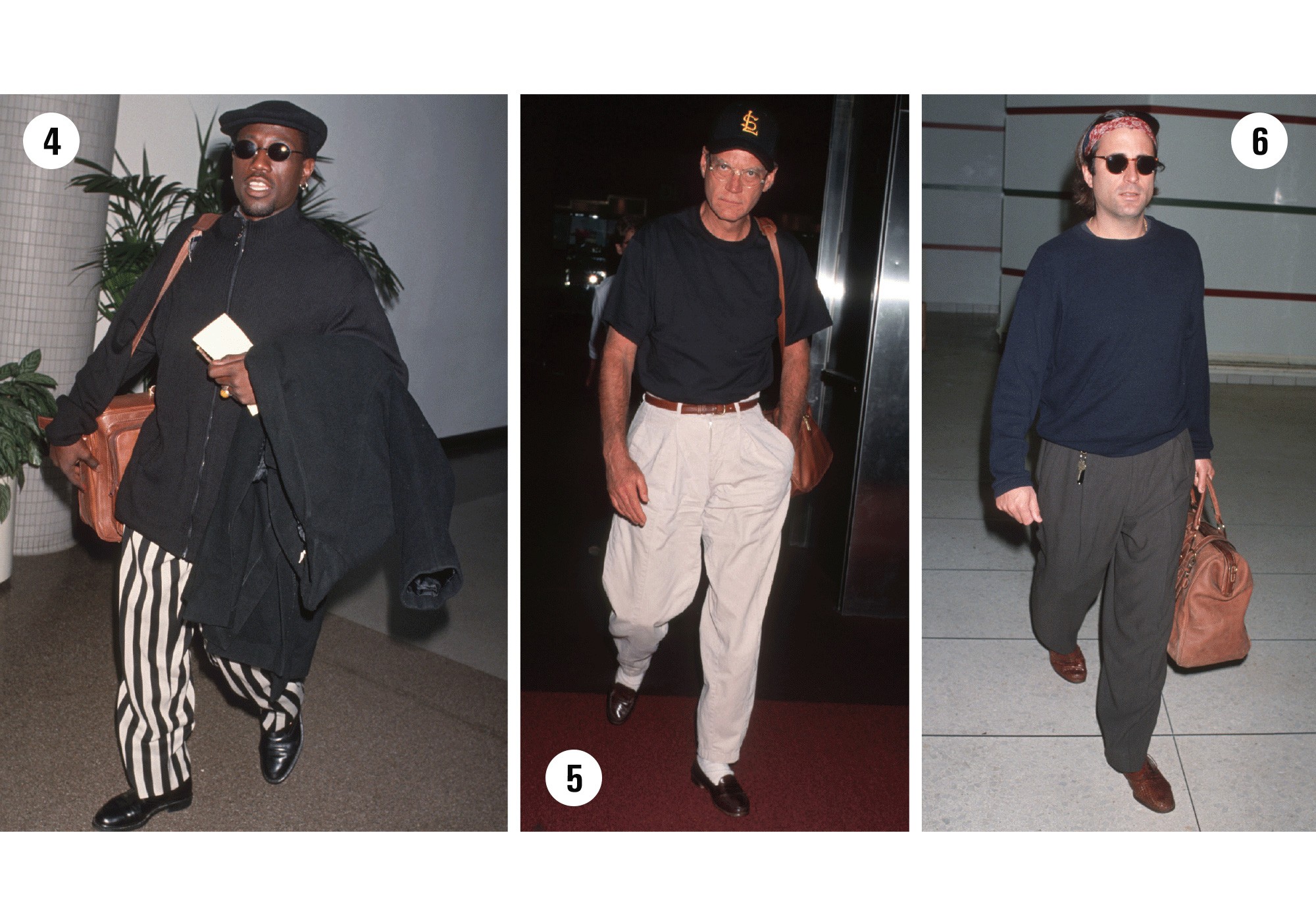 Look aeroporto: 4. Wesley Snipes 1994 | 5. David Letterman 1995 | 6. Andy Garcia 1993 (Foto: Getty Images)