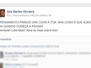 Desembargador Siro Darlan Postou no Facebook mensagem que sugeria a concessão de habeas corpus aos indiciados (Foto: Reprodução / Facebook)