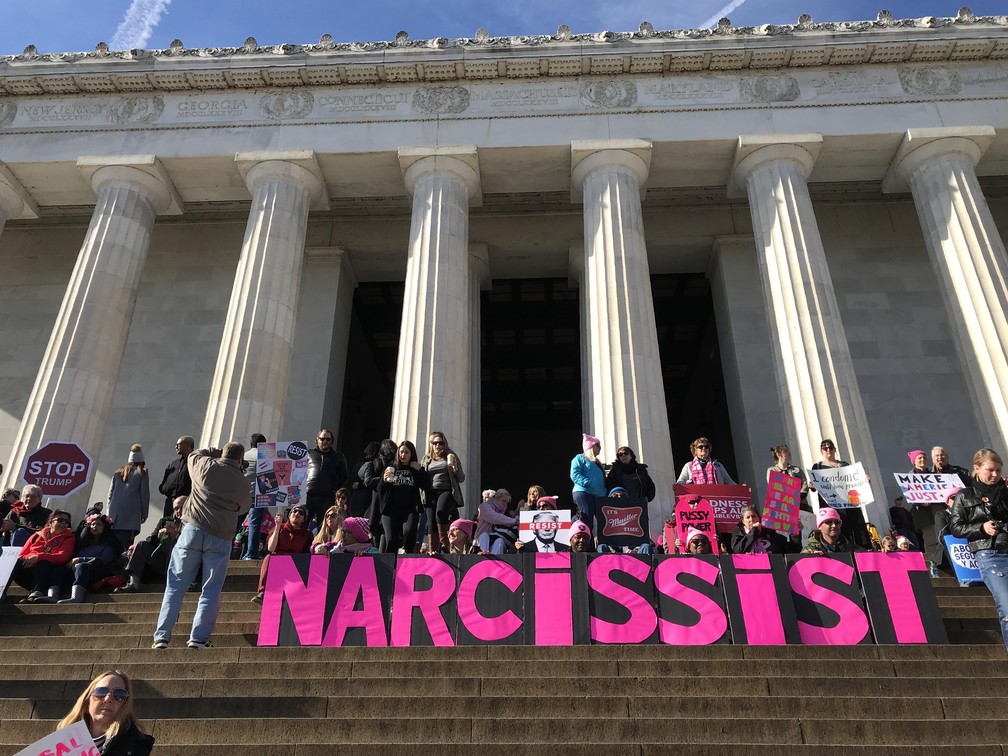 Manifestantes se reúnem para segunda Marcha das Mulheres, em Washington (Foto: ANDREW CABALLERO-REYNOLDS / AFP)