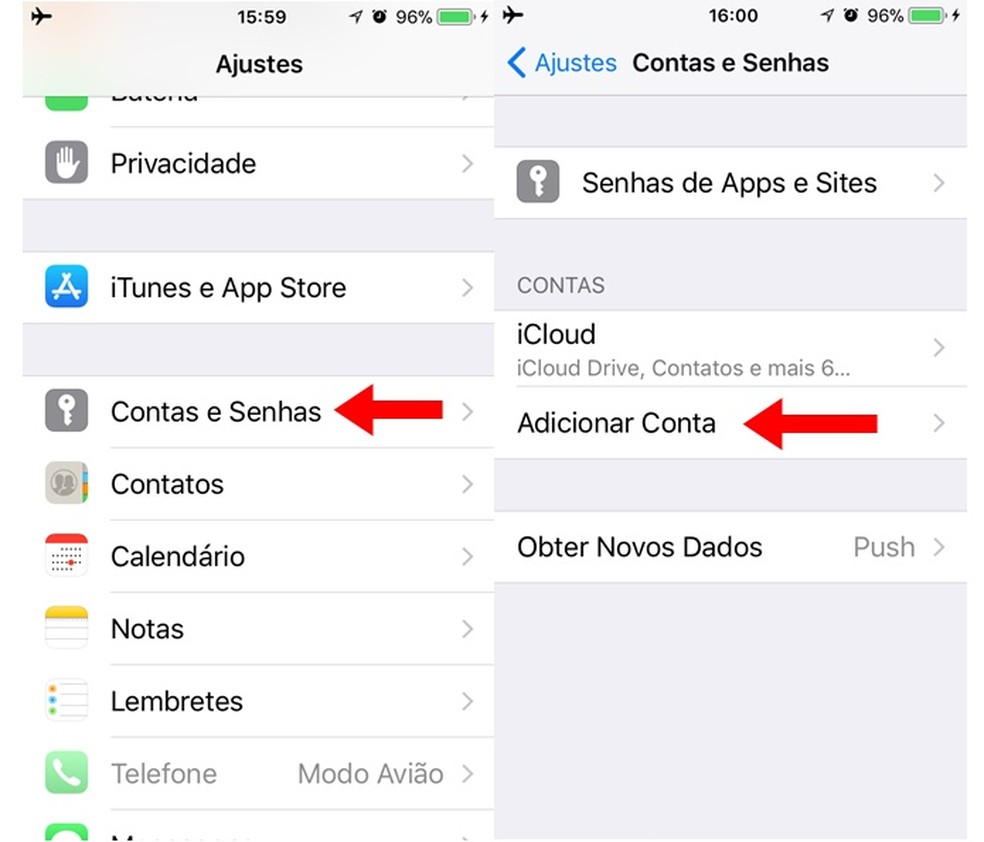 Adicionando conta de e-mail no iOS 11 (Foto: Reprodução/Carolina Ribeiro)