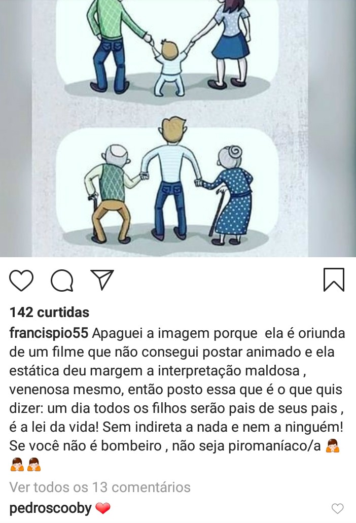 Pedro Scooby comenta com coração em post da ex-sogra (Foto: Reprodução Instagram)